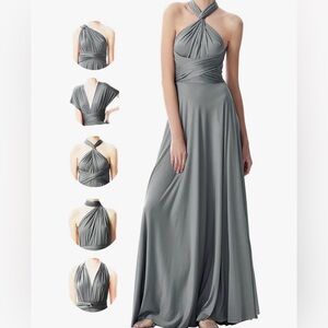 🩶Infiwing Elegant Gray Convertible Maxi Dress🩶